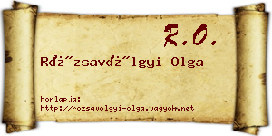 Rózsavölgyi Olga névjegykártya